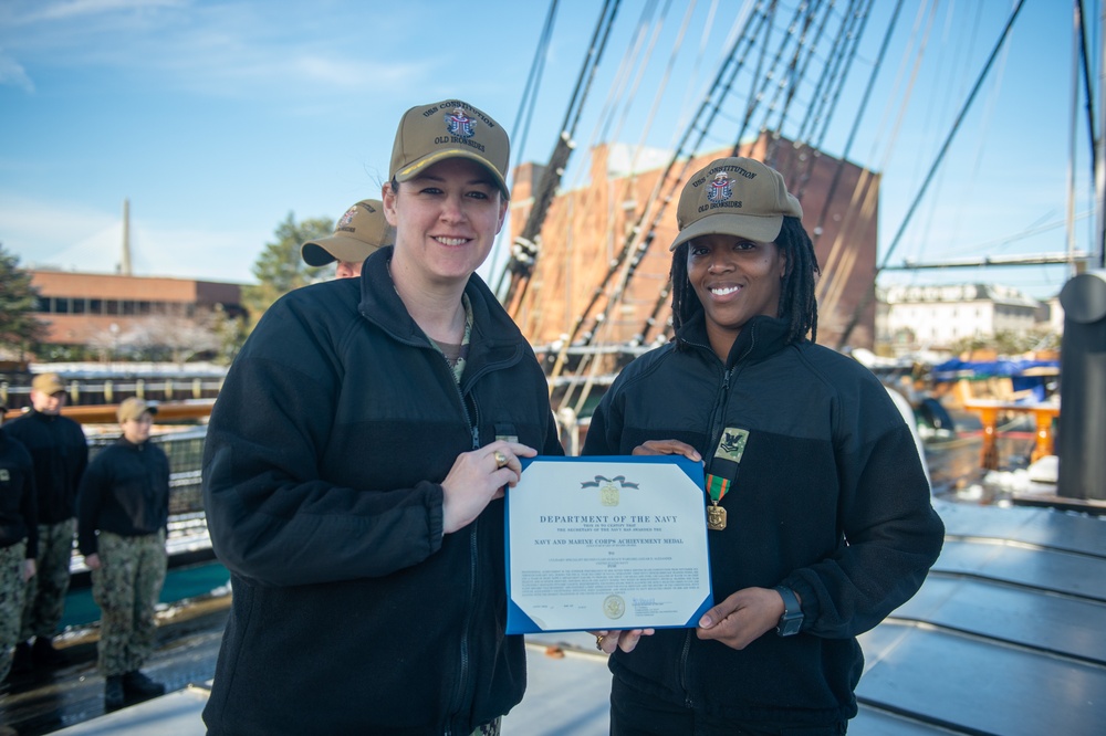 Culinary Specialist 2nd Class Jaguar Alexander received the Navy and Marine Corps Achievement Medal