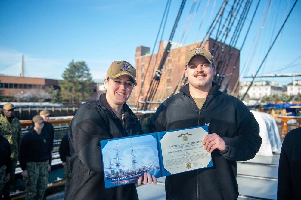 Mass Communication 2nd Class Grant Grady received the Navy and Marine Corps Achievement Medal