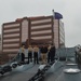 Raising the Navy jack on Battleship Wisconsin