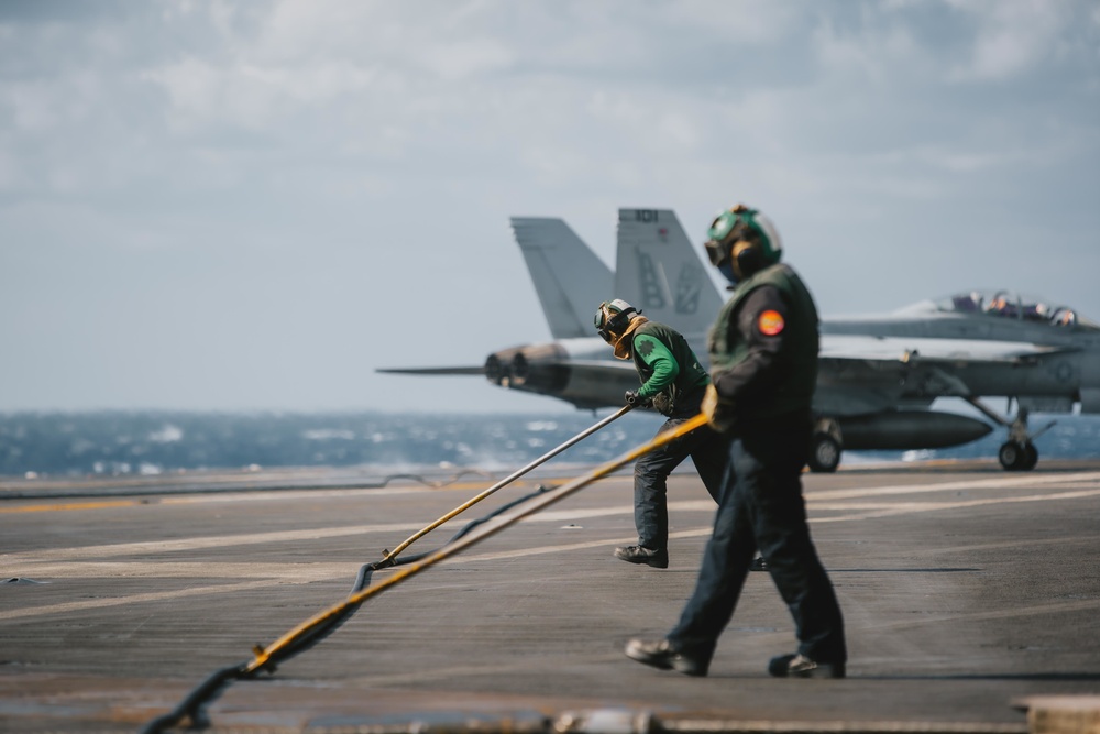 The Harry S. Truman Carrier Strike Group is on a scheduled deployment in the U.S. Sixth Fleet area of operations in support of naval operations to maintain maritime stability and security.