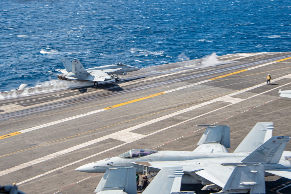 The Harry S. Truman Carrier Strike Group is on a scheduled deployment in the U.S. Sixth Fleet area of operations in support of naval operations to maintain maritime stability and security.