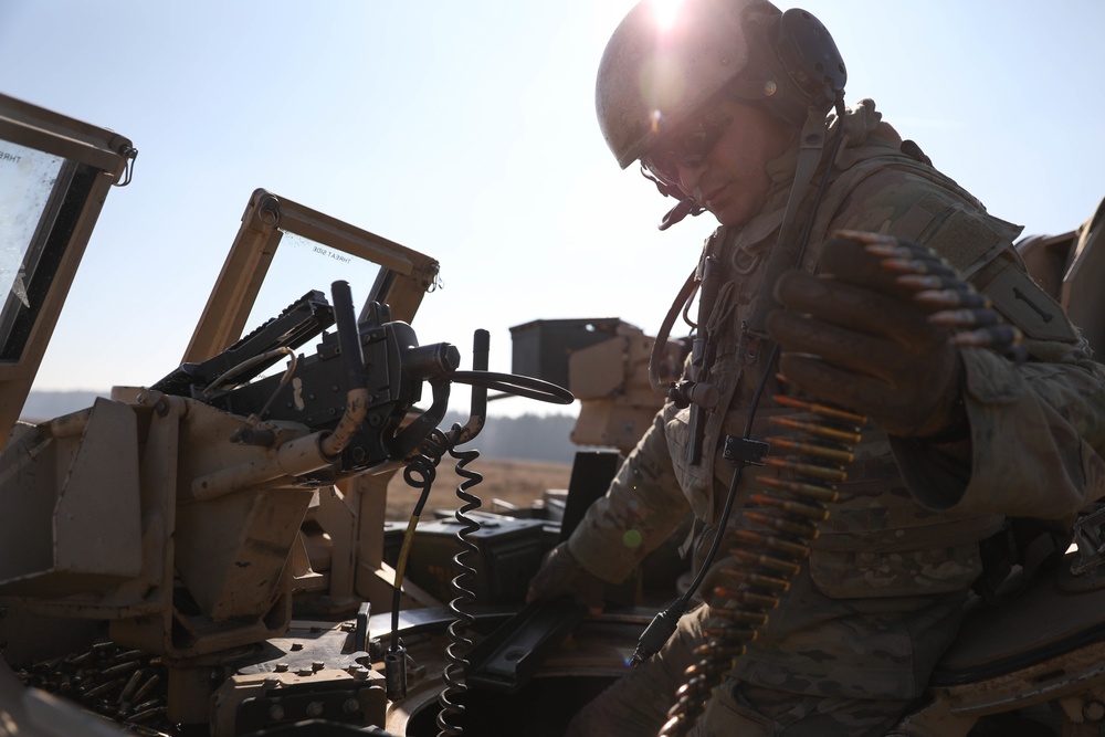 Tank Crews of 2nd Platoon Bravo Company &quot;Bulldogs&quot; 2nd Armored Division 34th Armored Regiment fire Crew Served Weaponry