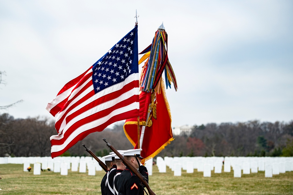 Military Funeral Honors with Funeral Escort are Conducted  for U.S. Marine Corps Cpl. Thomas Cooper in Section 57