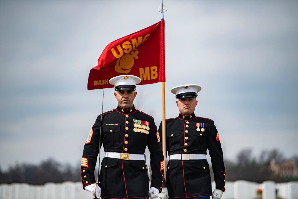 Military Funeral Honors with Funeral Escort are Conducted  for U.S. Marine Corps Cpl. Thomas Cooper in Section 57