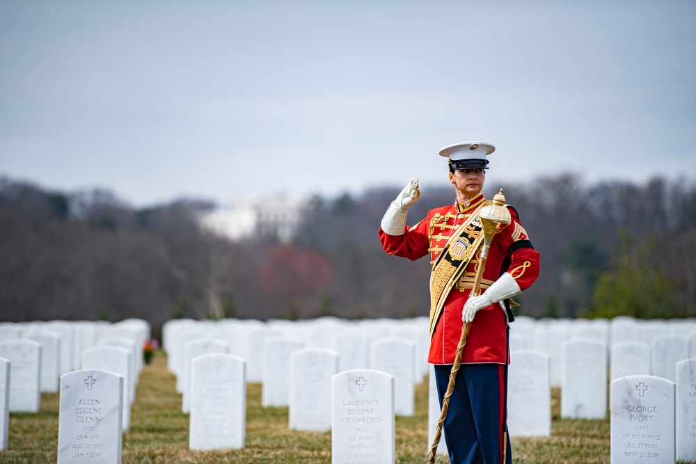 Military Funeral Honors with Funeral Escort are Conducted  for U.S. Marine Corps Cpl. Thomas Cooper in Section 57