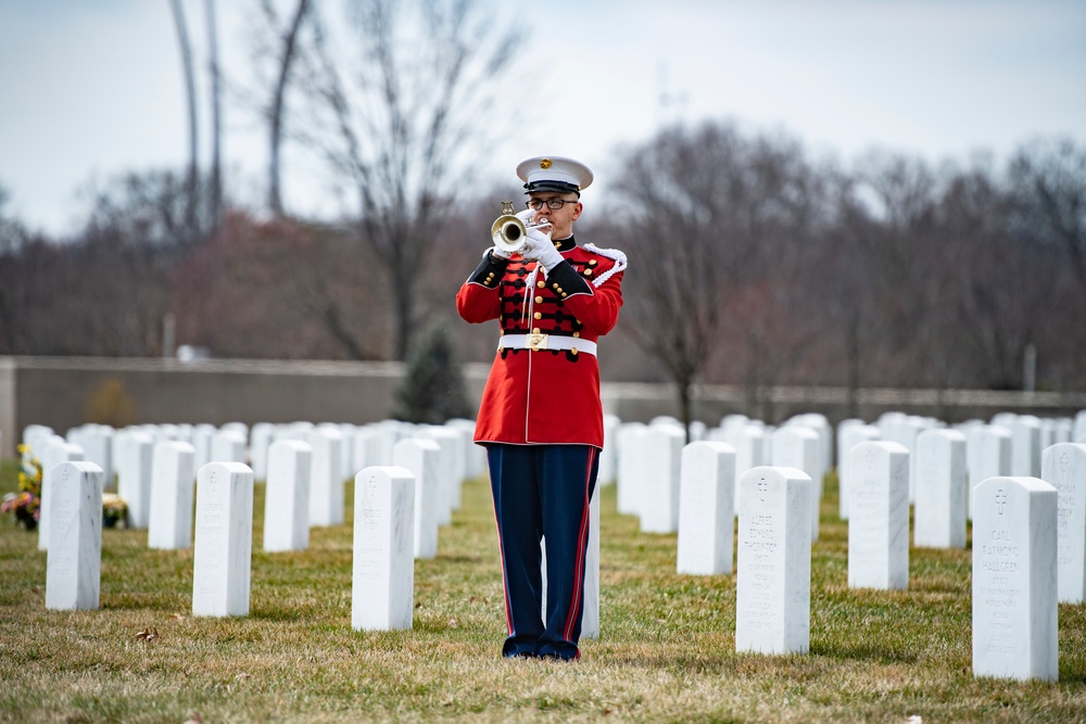 Military Funeral Honors with Funeral Escort are Conducted  for U.S. Marine Corps Cpl. Thomas Cooper in Section 57