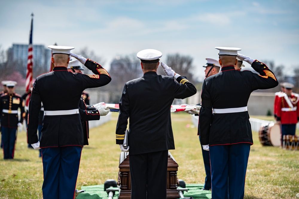 Military Funeral Honors with Funeral Escort are Conducted  for U.S. Marine Corps Cpl. Thomas Cooper in Section 57