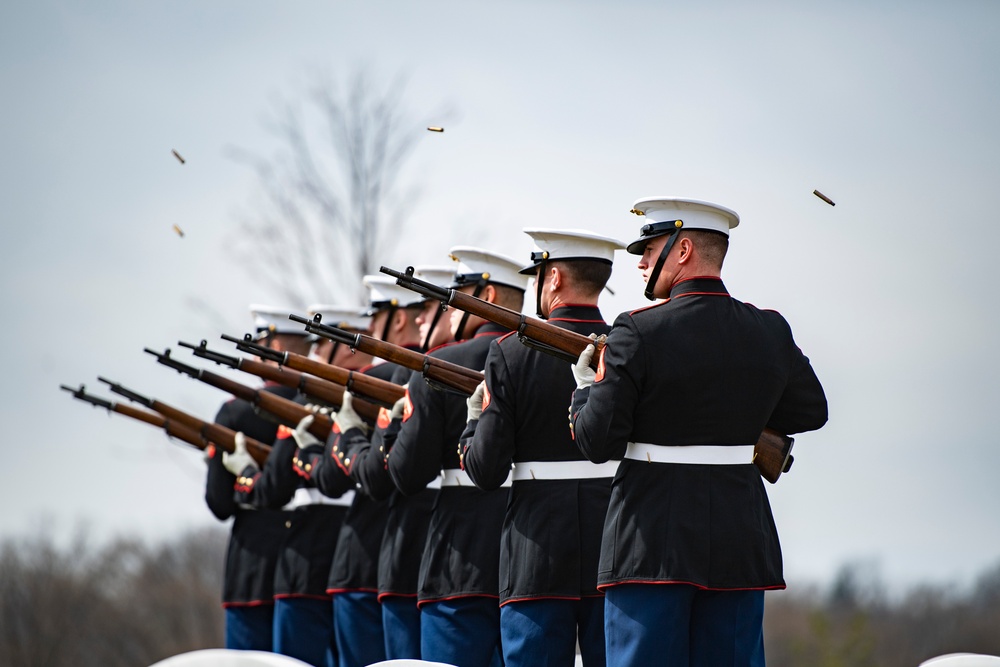 Military Funeral Honors with Funeral Escort are Conducted  for U.S. Marine Corps Cpl. Thomas Cooper in Section 57