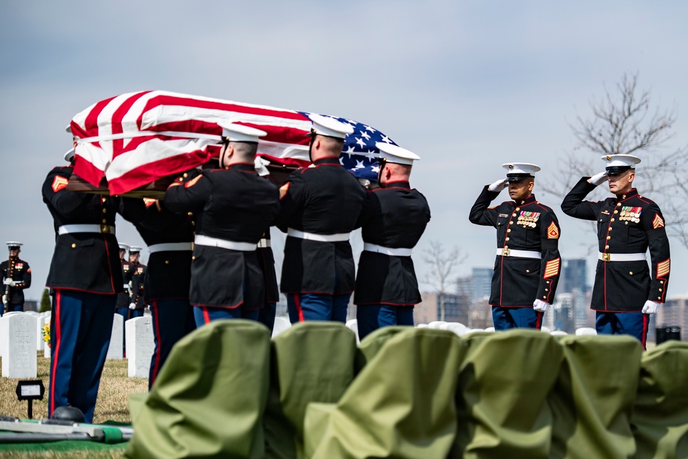 Military Funeral Honors with Funeral Escort are Conducted  for U.S. Marine Corps Cpl. Thomas Cooper in Section 57