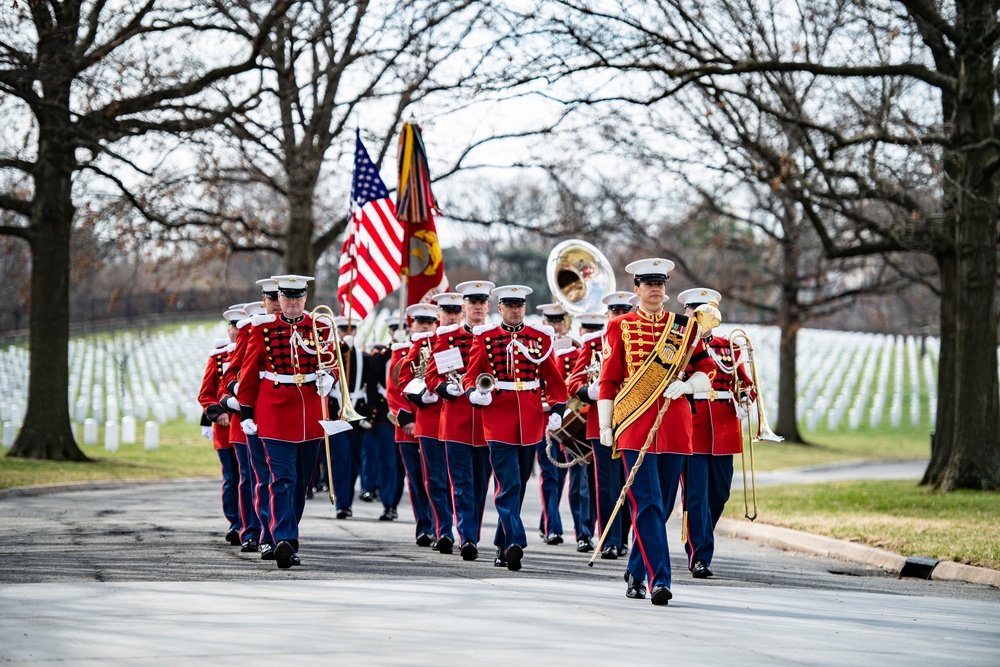 Military Funeral Honors with Funeral Escort are Conducted  for U.S. Marine Corps Cpl. Thomas Cooper in Section 57