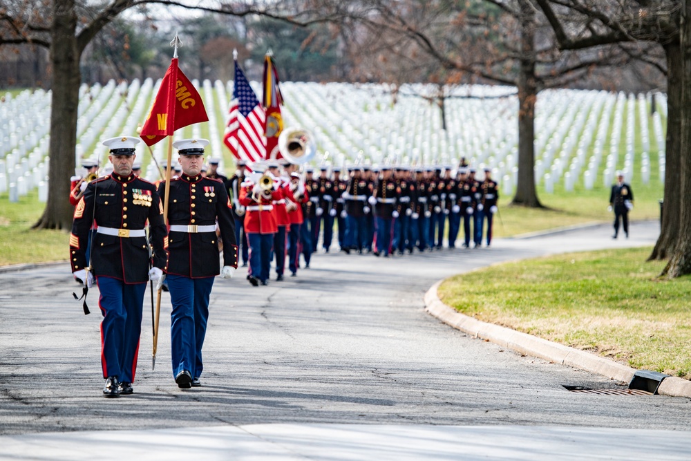 Military Funeral Honors with Funeral Escort are Conducted  for U.S. Marine Corps Cpl. Thomas Cooper in Section 57