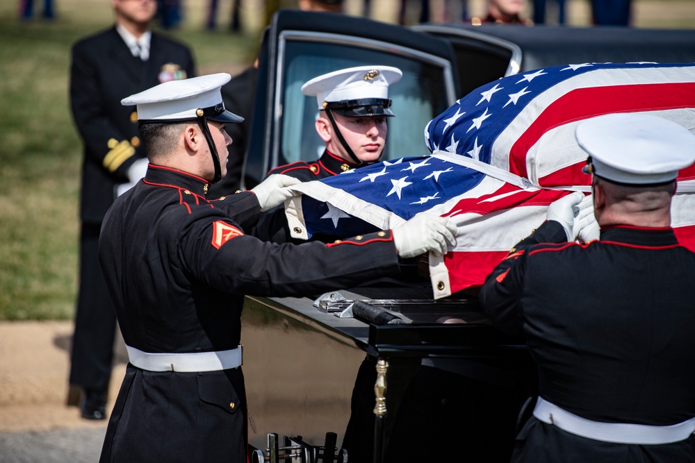 Military Funeral Honors with Funeral Escort are Conducted  for U.S. Marine Corps Cpl. Thomas Cooper in Section 57