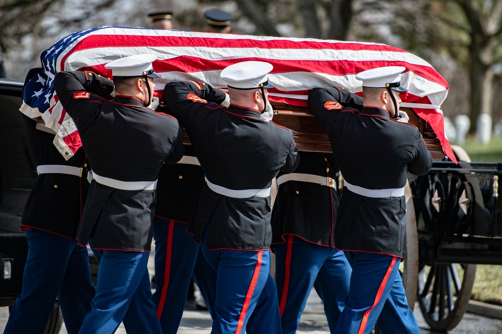 Military Funeral Honors with Funeral Escort are Conducted  for U.S. Marine Corps Cpl. Thomas Cooper in Section 57