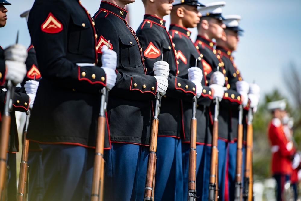 Military Funeral Honors with Funeral Escort are Conducted  for U.S. Marine Corps Cpl. Thomas Cooper in Section 57