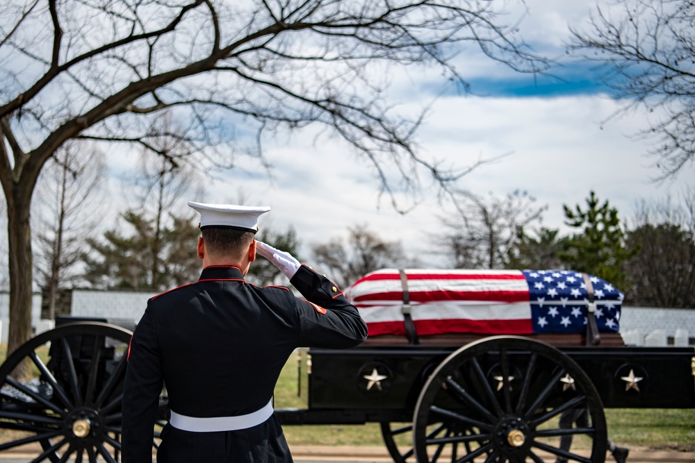 Military Funeral Honors with Funeral Escort are Conducted  for U.S. Marine Corps Cpl. Thomas Cooper in Section 57