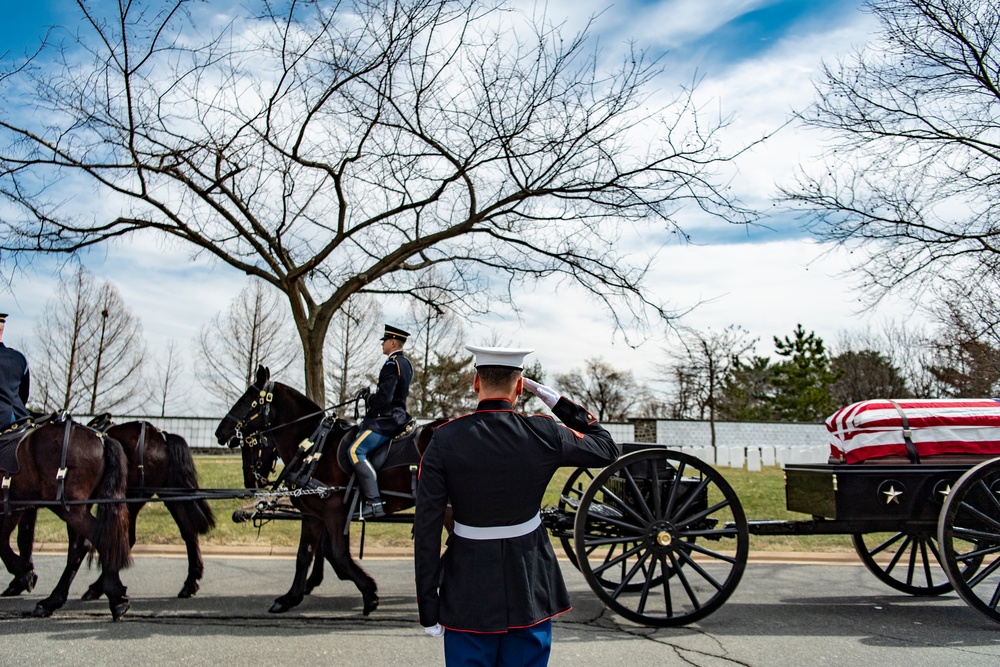 Military Funeral Honors with Funeral Escort are Conducted  for U.S. Marine Corps Cpl. Thomas Cooper in Section 57