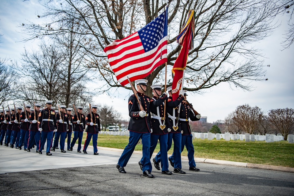 Military Funeral Honors with Funeral Escort are Conducted  for U.S. Marine Corps Cpl. Thomas Cooper in Section 57