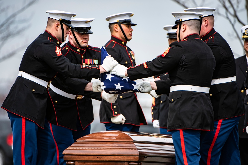 Military Funeral Honors with Funeral Escort are Conducted  for U.S. Marine Corps Cpl. Thomas Cooper in Section 57