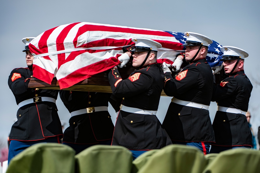 Military Funeral Honors with Funeral Escort are Conducted  for U.S. Marine Corps Cpl. Thomas Cooper in Section 57