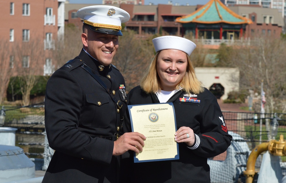 Naval Museum hosts a reenlistment ceremony