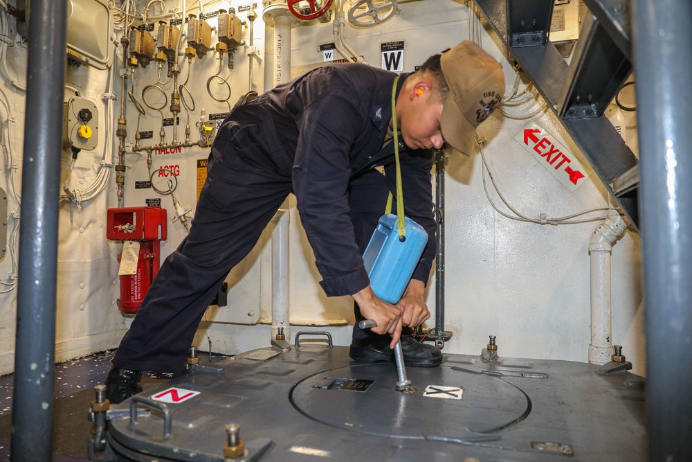 Gravely is deployed with the Harry S. Truman Carrier Strike Group on a scheduled deployment in the U.S. Sixth Fleet area of operations.