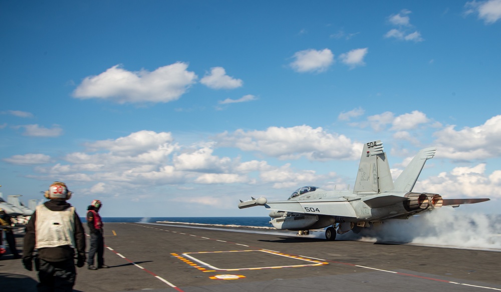 The Harry S. Truman Carrier Strike Group is on a scheduled deployment in the U.S. Sixth Fleet area of operations in support of naval operations to maintain maritime stability and security.