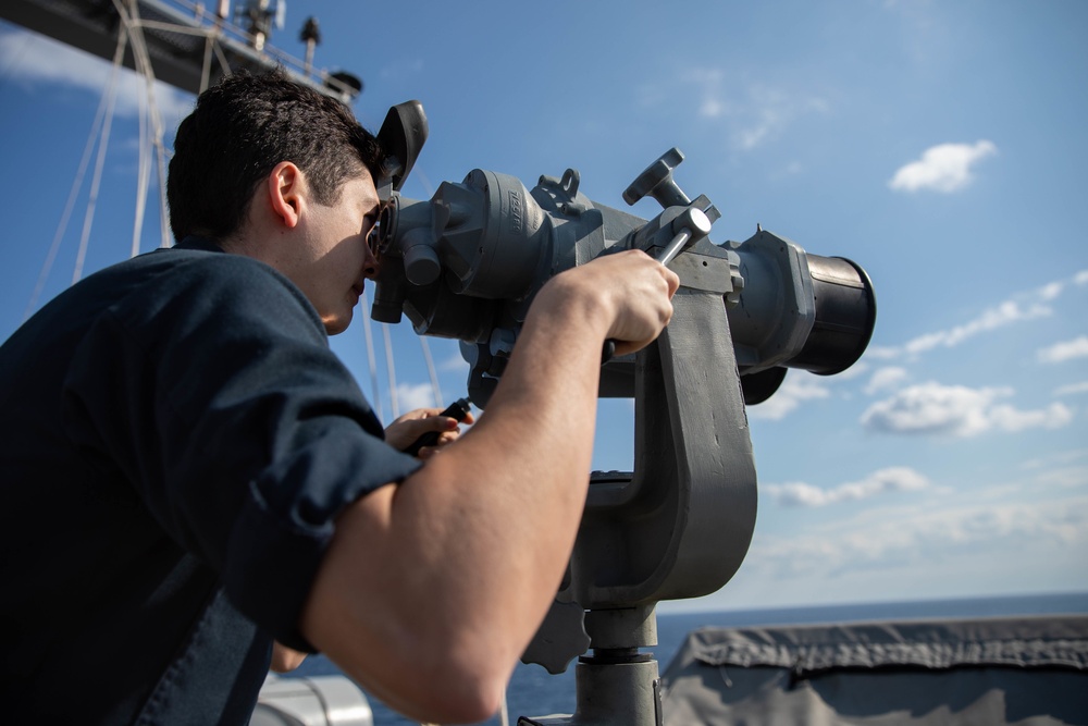 The Harry S. Truman Carrier Strike Group is on a scheduled deployment in the U.S. Sixth Fleet area of operations in support of naval operations to maintain maritime stability and security.