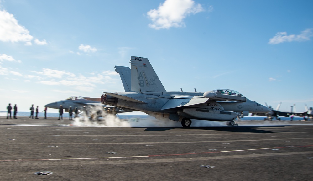 The Harry S. Truman Carrier Strike Group is on a scheduled deployment in the U.S. Sixth Fleet area of operations in support of naval operations to maintain maritime stability and security.