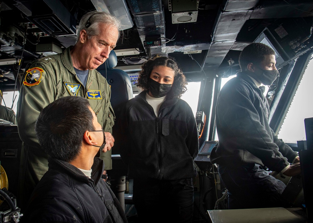 USS George H.W. Bush Hosts Rear Adm. John F. Meier