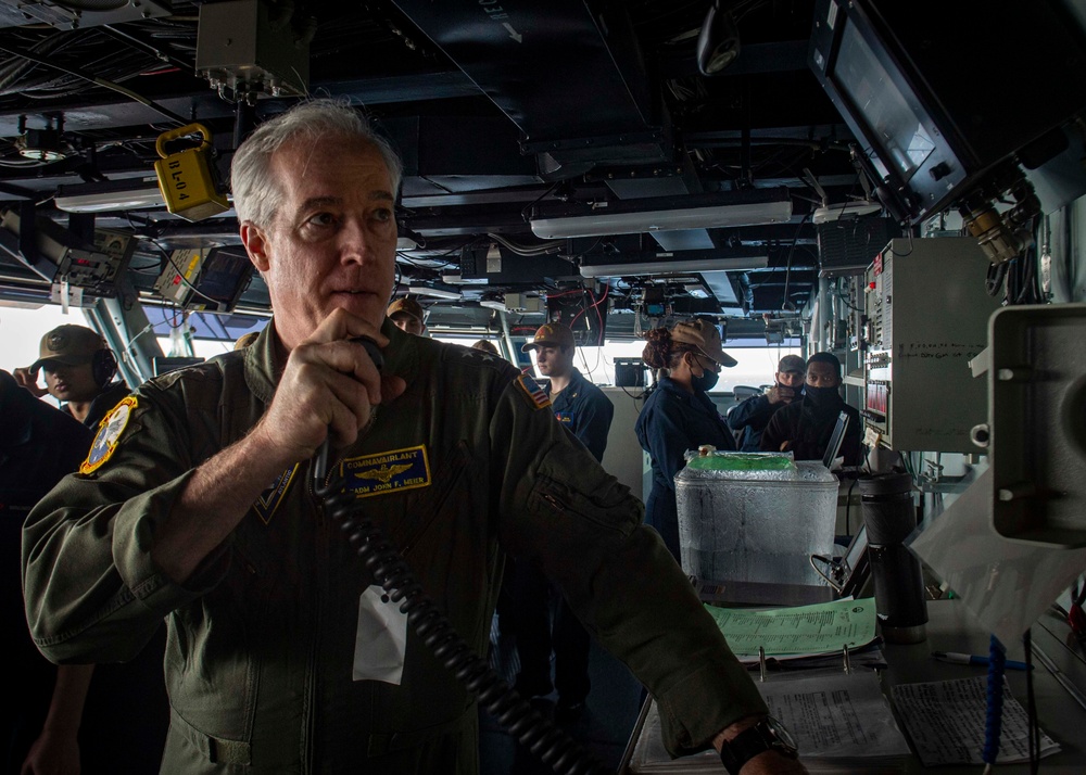 USS George H.W. Bush Hosts Rear Adm. John F. Meier