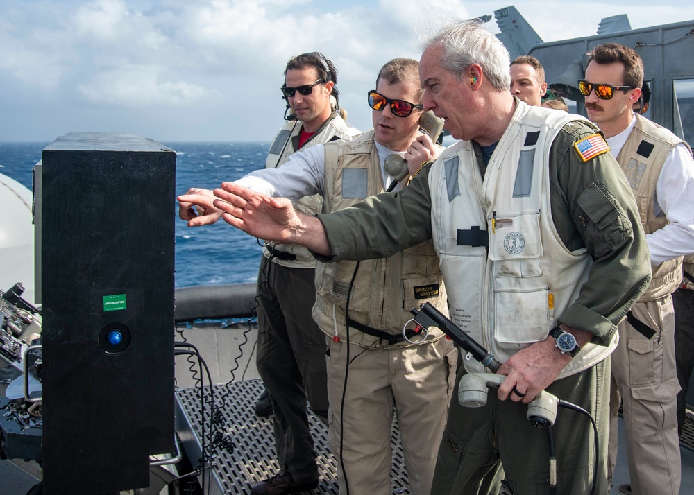 USS George H.W. Bush Hosts Rear Adm. John F. Meier