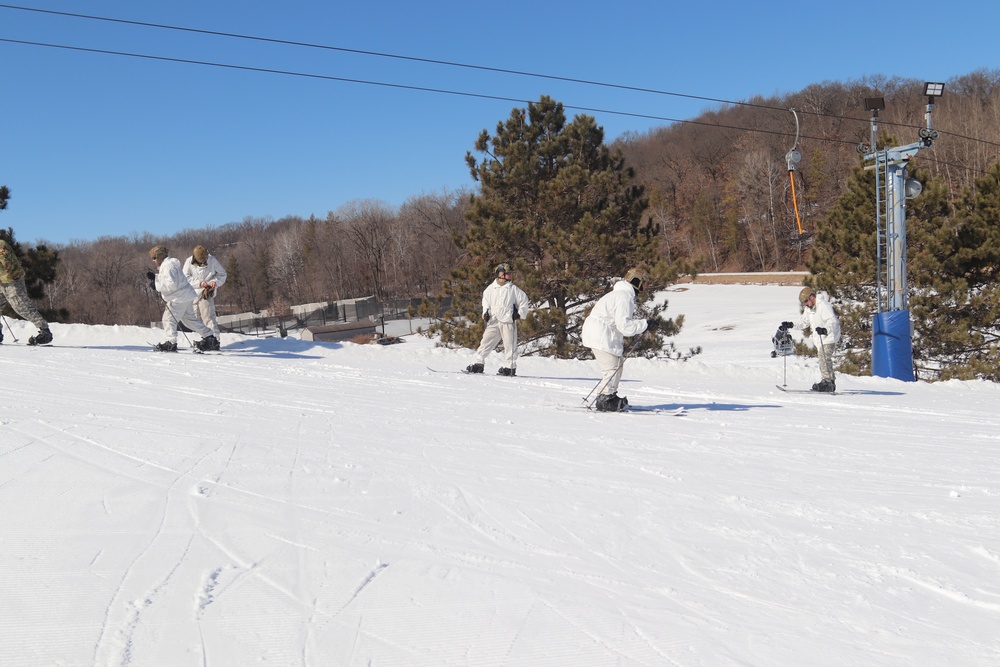 CWOC class 22-05 students complete skiing familiarization during training at Fort McCoy