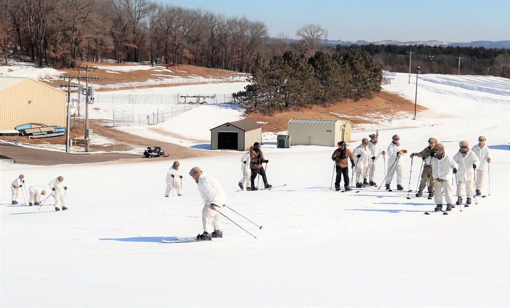 CWOC class 22-05 students complete skiing familiarization during training at Fort McCoy