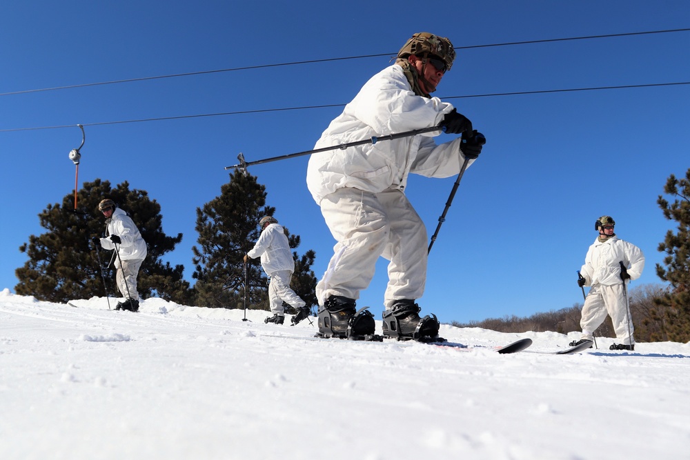 CWOC class 22-05 students complete skiing familiarization during training at Fort McCoy