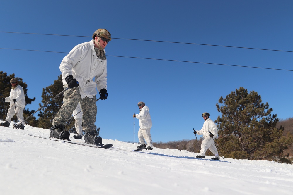 CWOC class 22-05 students complete skiing familiarization during training at Fort McCoy