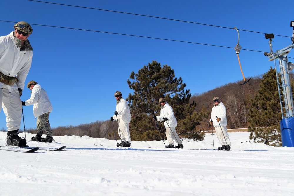 CWOC class 22-05 students complete skiing familiarization during training at Fort McCoy