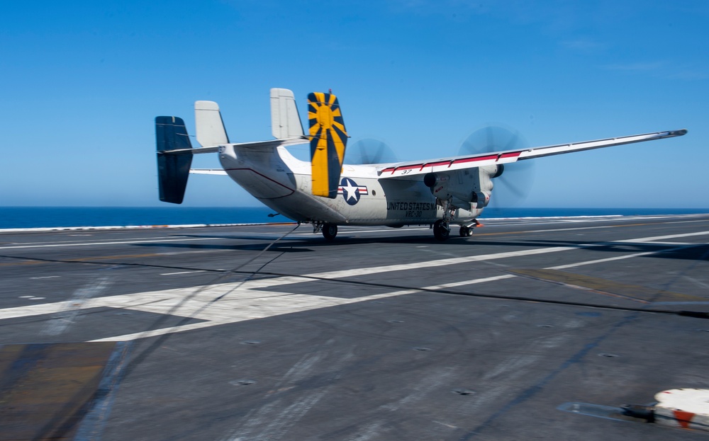 A C-2 Greyhound Lands On The Flight Deck