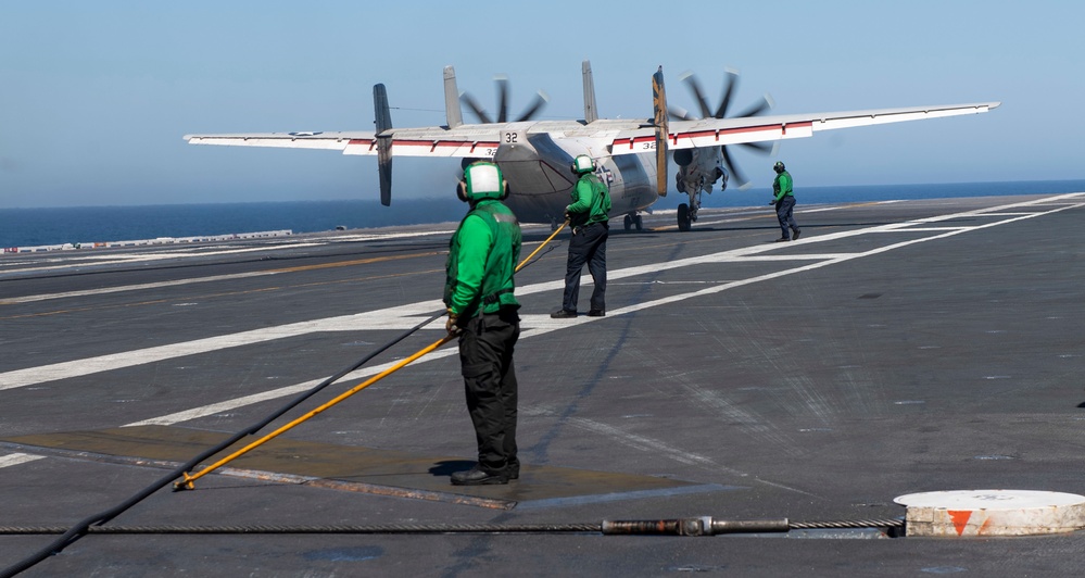 A C-2 Greyhound Lands On The Flight Deck