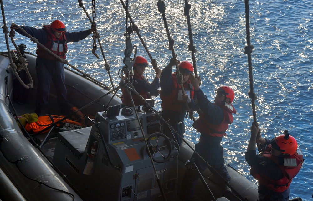 Sailors Man A Rigid Hull Inflatable Boat