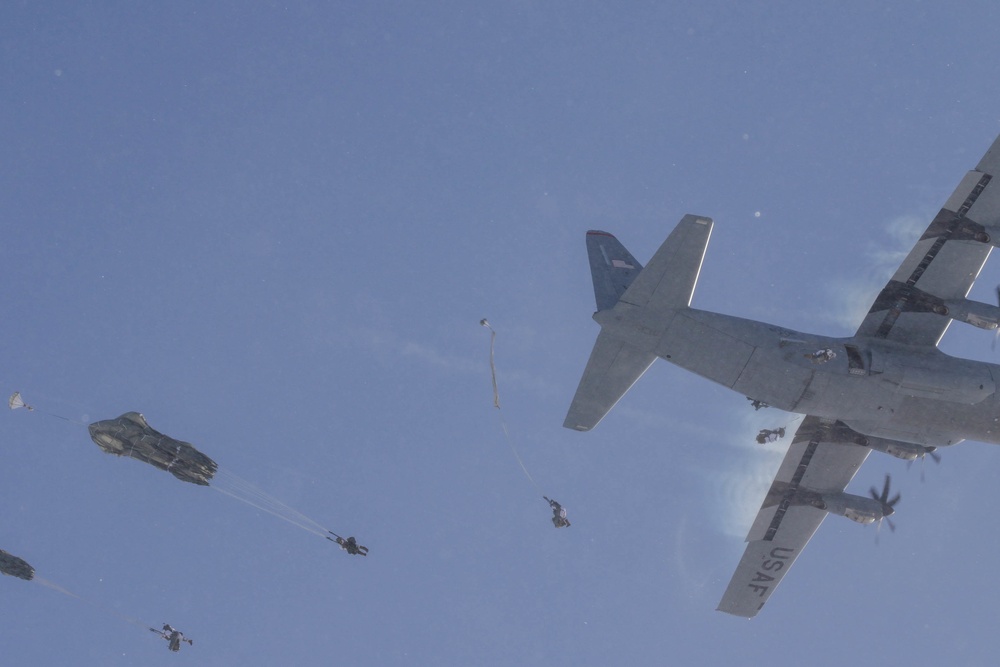 Paratroopers starting their Jump