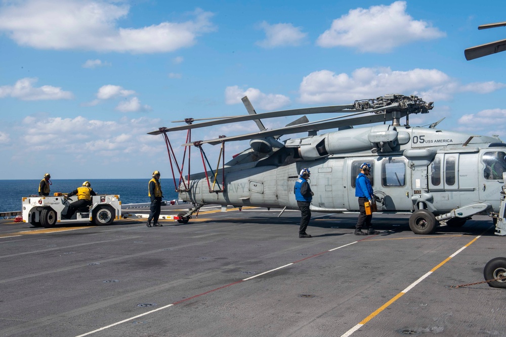 USS America (LHA 6) Conducts Flight Operations