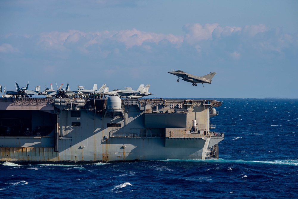 The Harry S. Truman Carrier Strike Group is on a scheduled deployment in the U.S. Sixth Fleet area of operations in support of naval operations to maintain maritime stability and security.