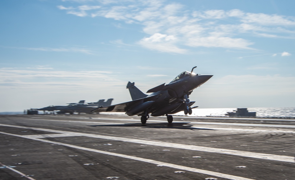 The Harry S. Truman Carrier Strike Group is on a scheduled deployment in the U.S. Sixth Fleet area of operations in support of naval operations to maintain maritime stability and security.