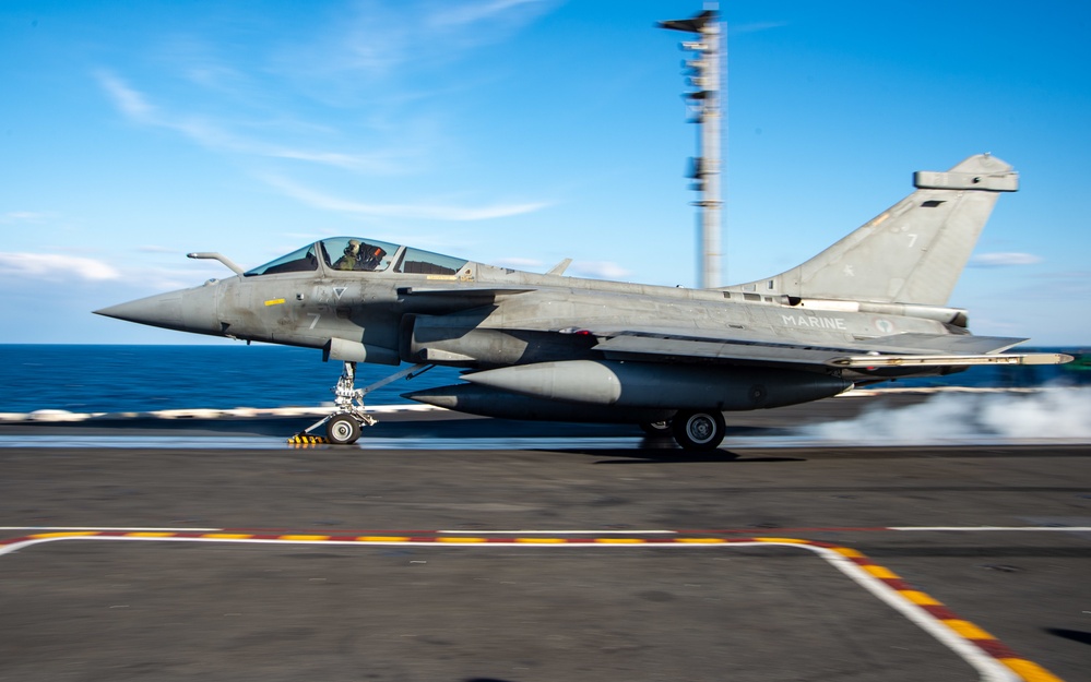 The Harry S. Truman Carrier Strike Group is on a scheduled deployment in the U.S. Sixth Fleet area of operations in support of naval operations to maintain maritime stability and security.