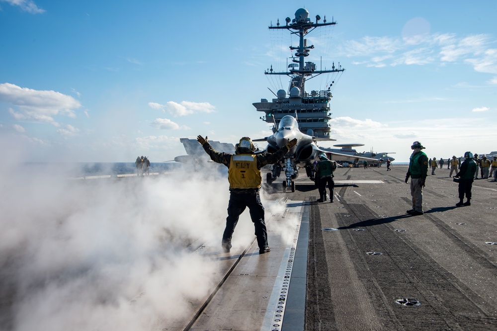 The Harry S. Truman Carrier Strike Group is on a scheduled deployment in the U.S. Sixth Fleet area of operations in support of naval operations to maintain maritime stability and security.