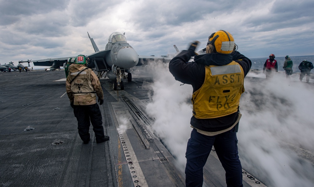 The Harry S. Truman Carrier Strike Group is on a scheduled deployment in the U.S. 6th Fleet area of operations in support of naval operations to maintain maritime stability and security.