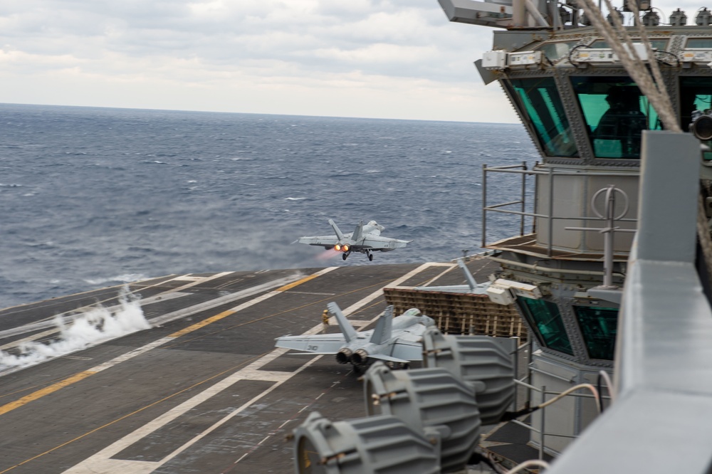 The Harry S. Truman Carrier Strike Group is on a scheduled deployment in the U.S. 6th Fleet area of operations in support of naval operations to maintain maritime stability and security.