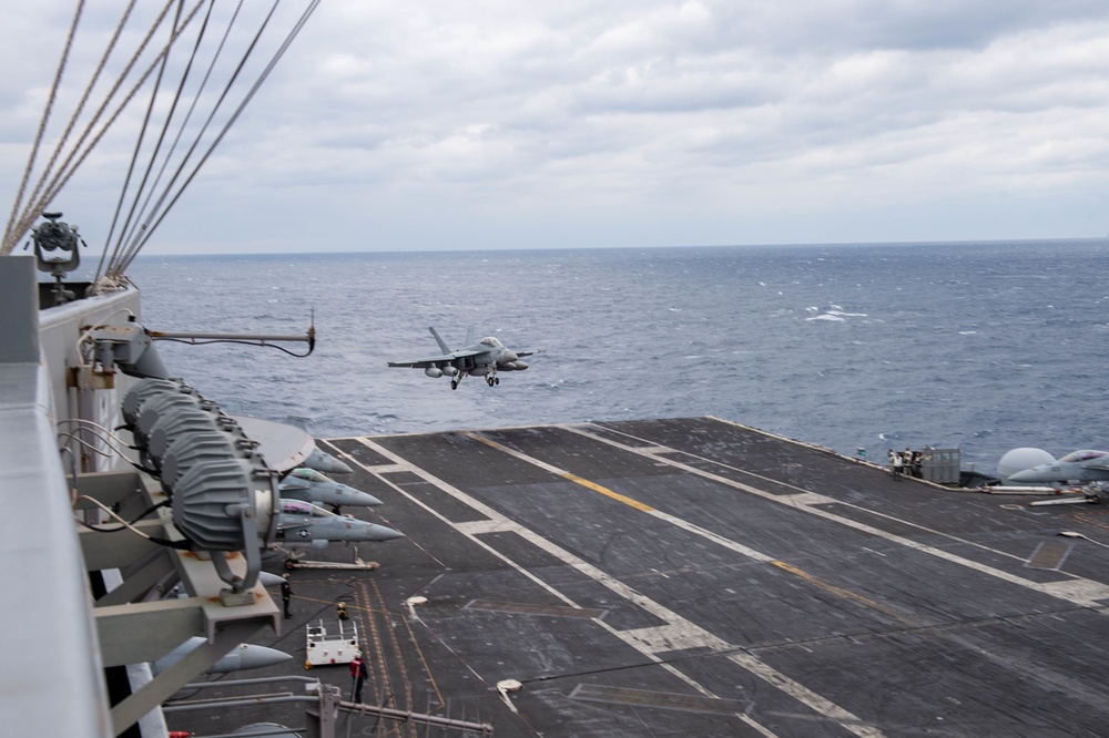 The Harry S. Truman Carrier Strike Group is on a scheduled deployment in the U.S. 6th Fleet area of operations in support of naval operations to maintain maritime stability and security.