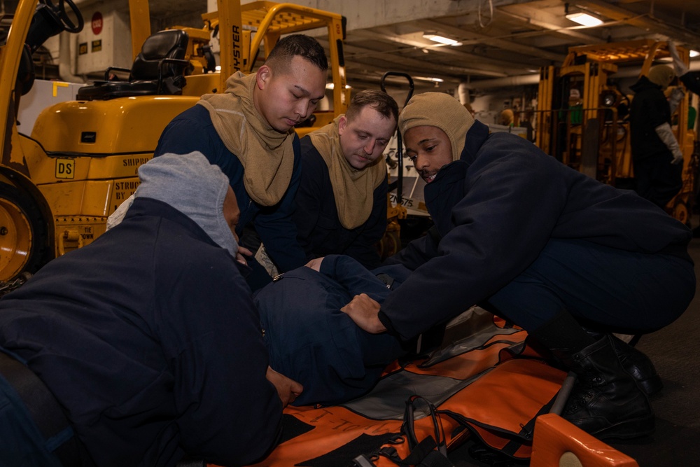 The Harry S. Truman Carrier Strike Group is on a scheduled deployment in the U.S. Sixth Fleet area of operations in support of naval operations to maintain maritime stability and security.