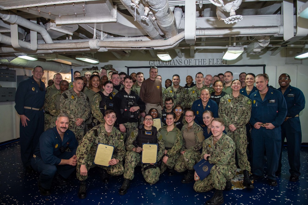 The Harry S. Truman Carrier Strike Group is on a scheduled deployment in the U.S. 6th Fleet area of operations in support of naval operations to maintain maritime stability and security.